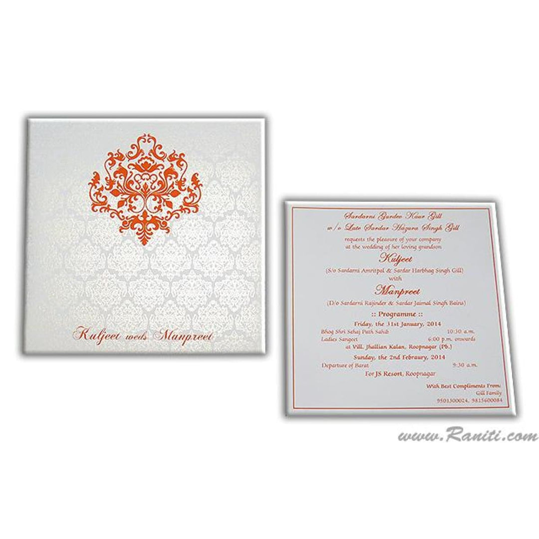 Civil Ceremony | Sikh Wedding Reception Invitation | Wedding Reception Invitation | Wedding Ceremony Custom Invitation Card AMSO-230 freeshipping - Raniti LLC - Custom Invitations & Stationery