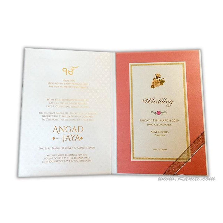 Classic Custom Invitation Card with Beautiful Border Multiple Inserts AM-126 freeshipping - Raniti LLC - Custom Invitations & Stationery