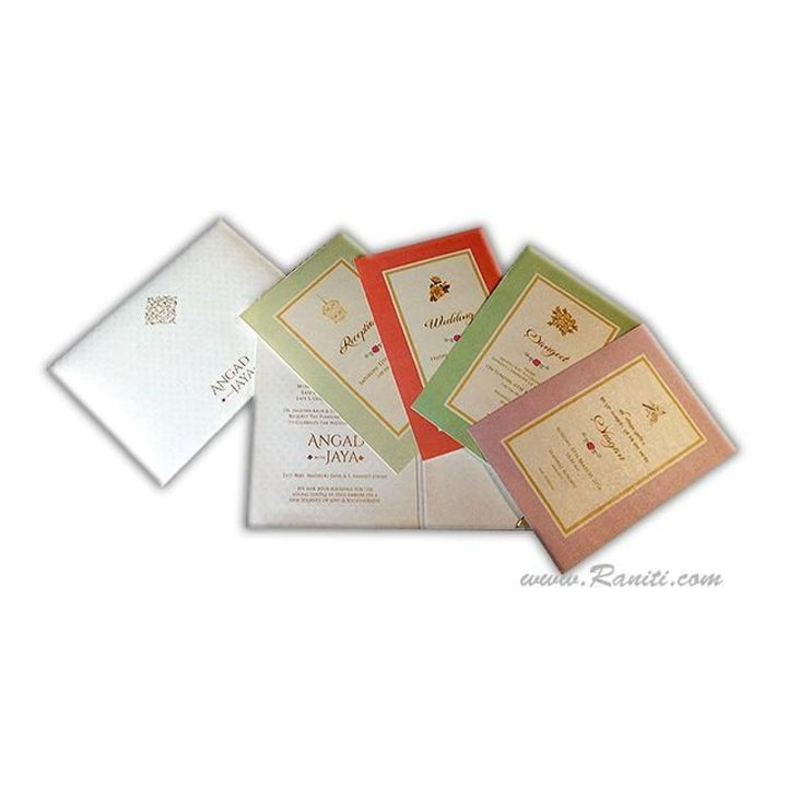 Classic Custom Invitation Card with Beautiful Border Multiple Inserts AM-126 freeshipping - Raniti LLC - Custom Invitations & Stationery