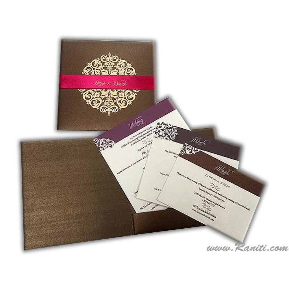 Classic Custom Wedding Invitation Card with Stones and Cascading Inserts AM-30 freeshipping - Raniti LLC - Custom Invitations & Stationery