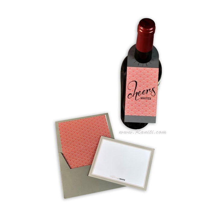 Coral and Grey Geometric Design Custom Personalized Classic Note Cards Gift Tag Cards with Envelope | Pack of 25-50 and 100 Note Cards AMNC-8 freeshipping - Raniti LLC - Custom Invitations & Stationery
