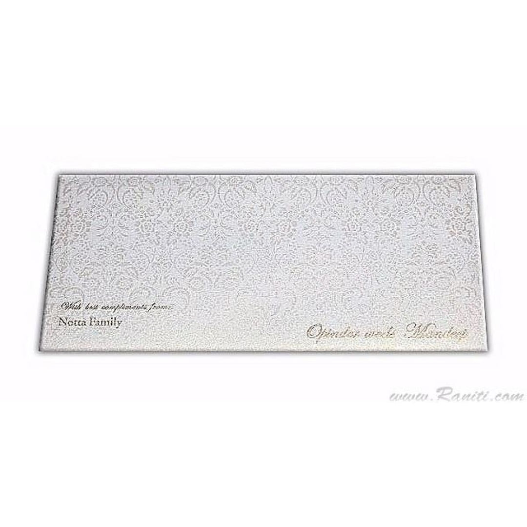 Custom and Personalized Money Gift Check Envelope in Pearl White AME-21 freeshipping - Raniti LLC - Custom Invitations & Stationery