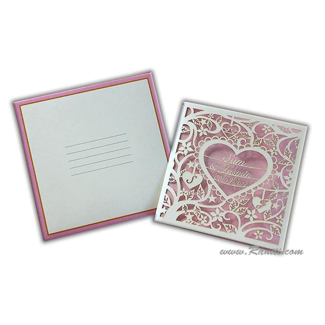 Custom and Personalized Trifold Laser Cut Custom Invitation with Multiple Inserts | Custom Laser cut unique opening Custom Invitation cards Online AML-296 freeshipping - Raniti LLC - Custom Invitations & Stationery