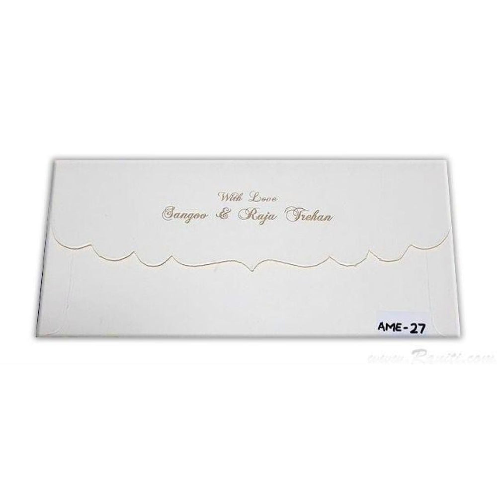 Custom and Personalized White Money Gift Check Envelope AME-27 freeshipping - Raniti LLC - Custom Invitations & Stationery