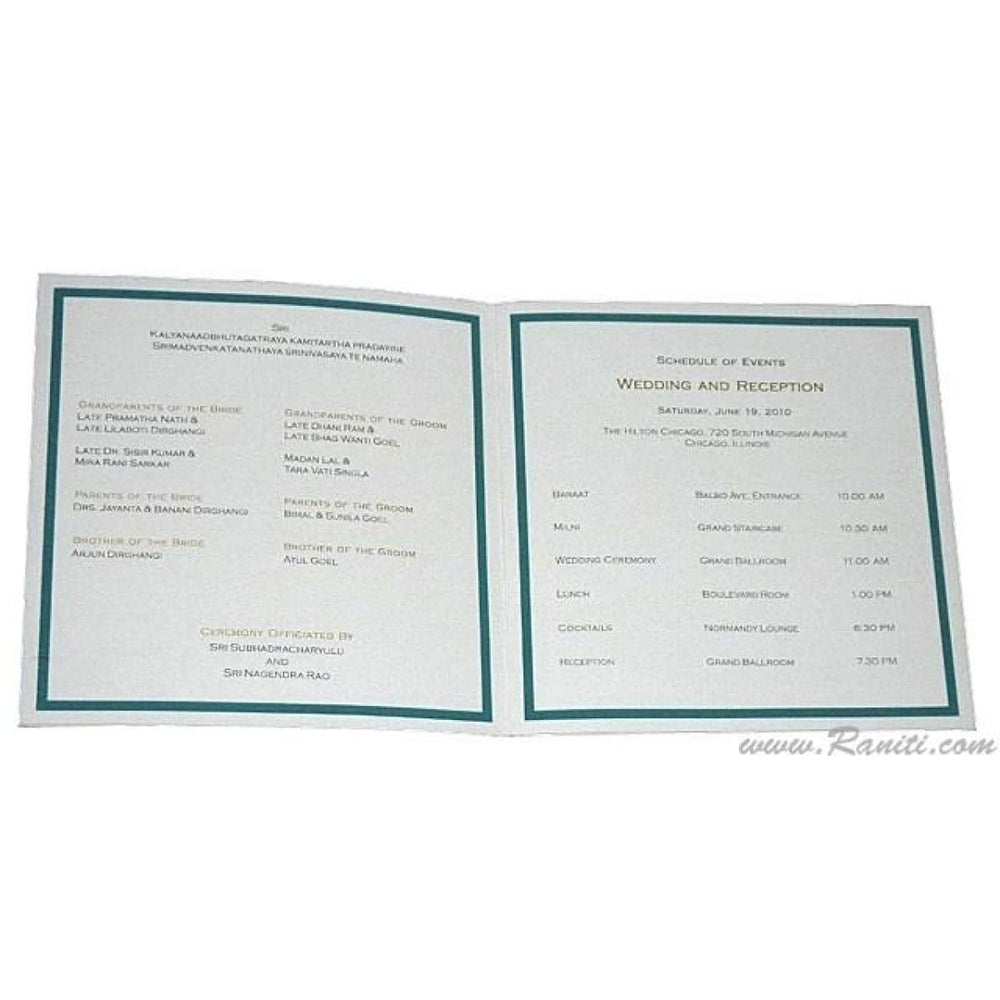 Custom Elegant Classic Wedding Ceremony Program | Custom Order of Ceremony Wedding Program Booklet WP-21 freeshipping - Raniti LLC - Custom Invitations & Stationery