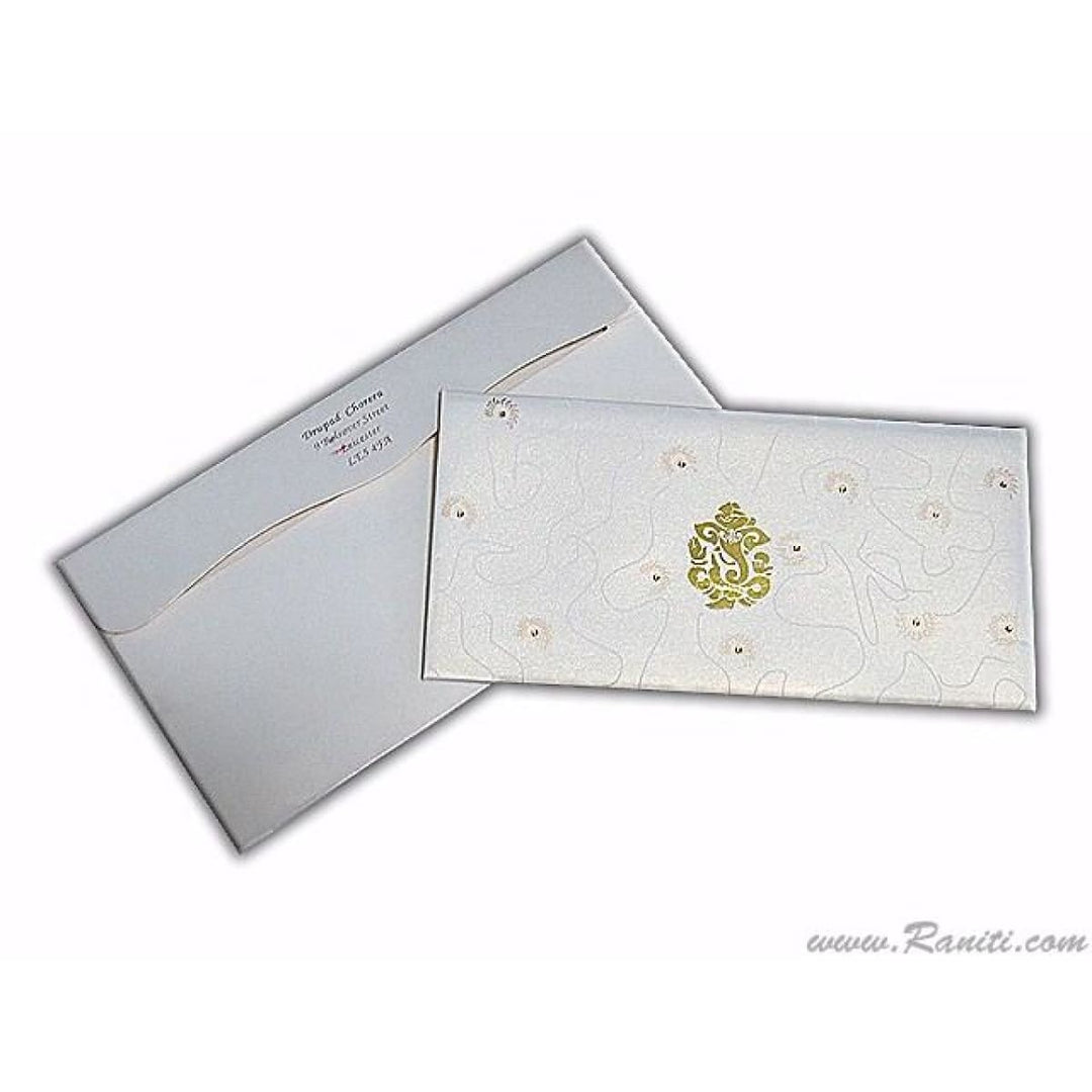 Custom Elegant White Wedding Invitation Card Hard cover invitation | Kankotri Purple Gold Custom Classic Wedding Invitation AMH-15 freeshipping - Raniti LLC - Custom Invitations & Stationery