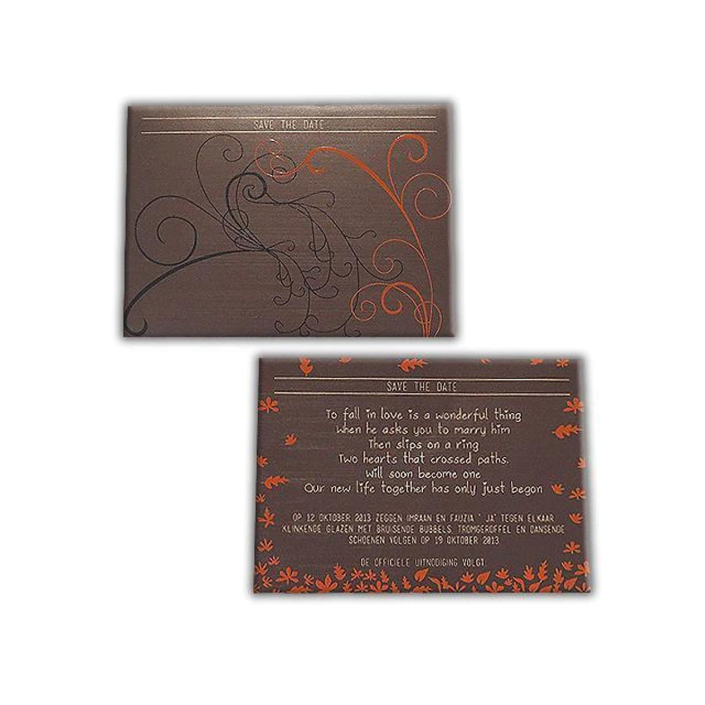 Custom Fall Theme Save The Date Invitation Card AMSO-23 freeshipping - Raniti LLC - Custom Invitations & Stationery