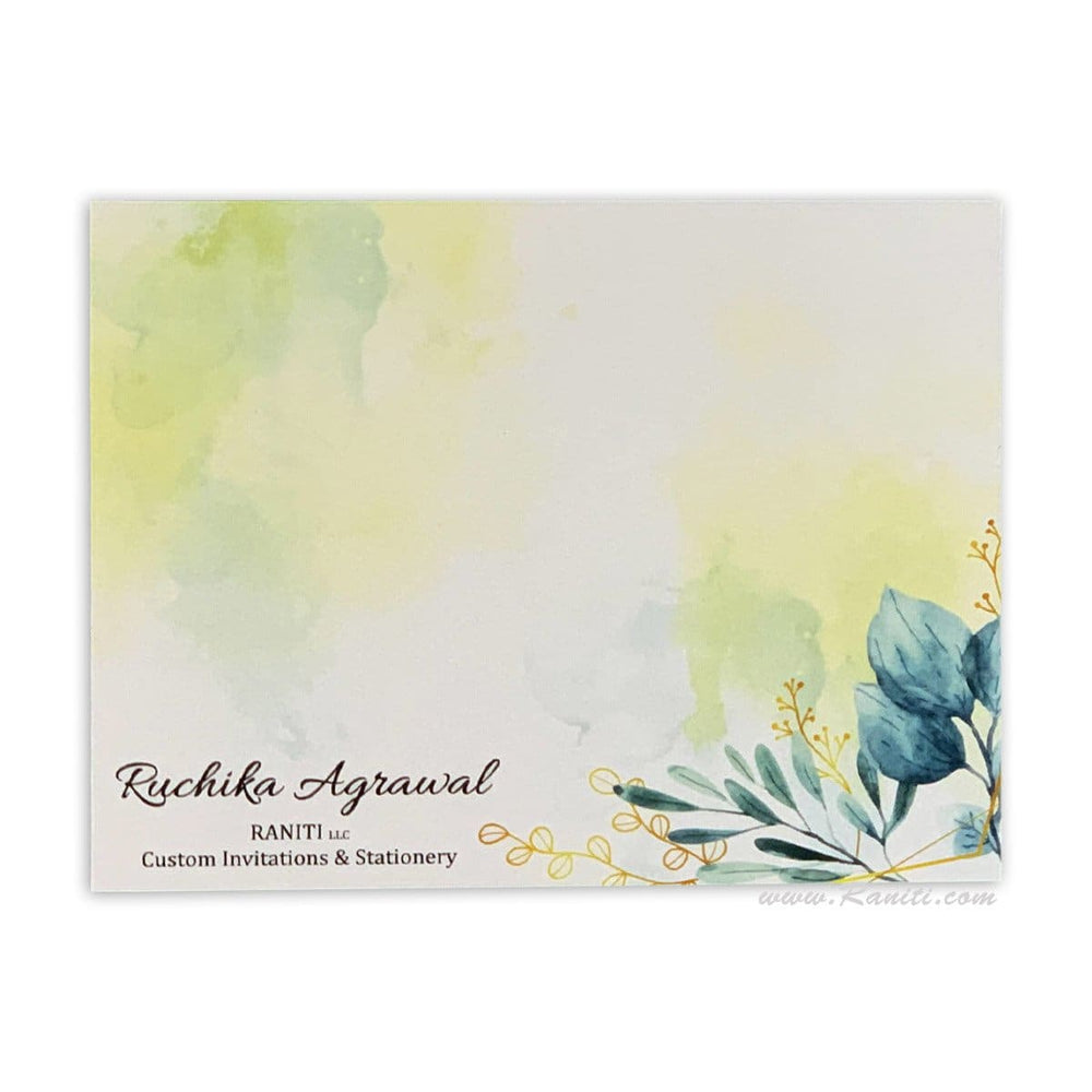 Custom Floral Design Personalized Classic Note Cards Gift Tag Cards with Envelope | Pack of 25-50 and 100 Note Cards AMNC-3 freeshipping - Raniti LLC - Custom Invitations & Stationery