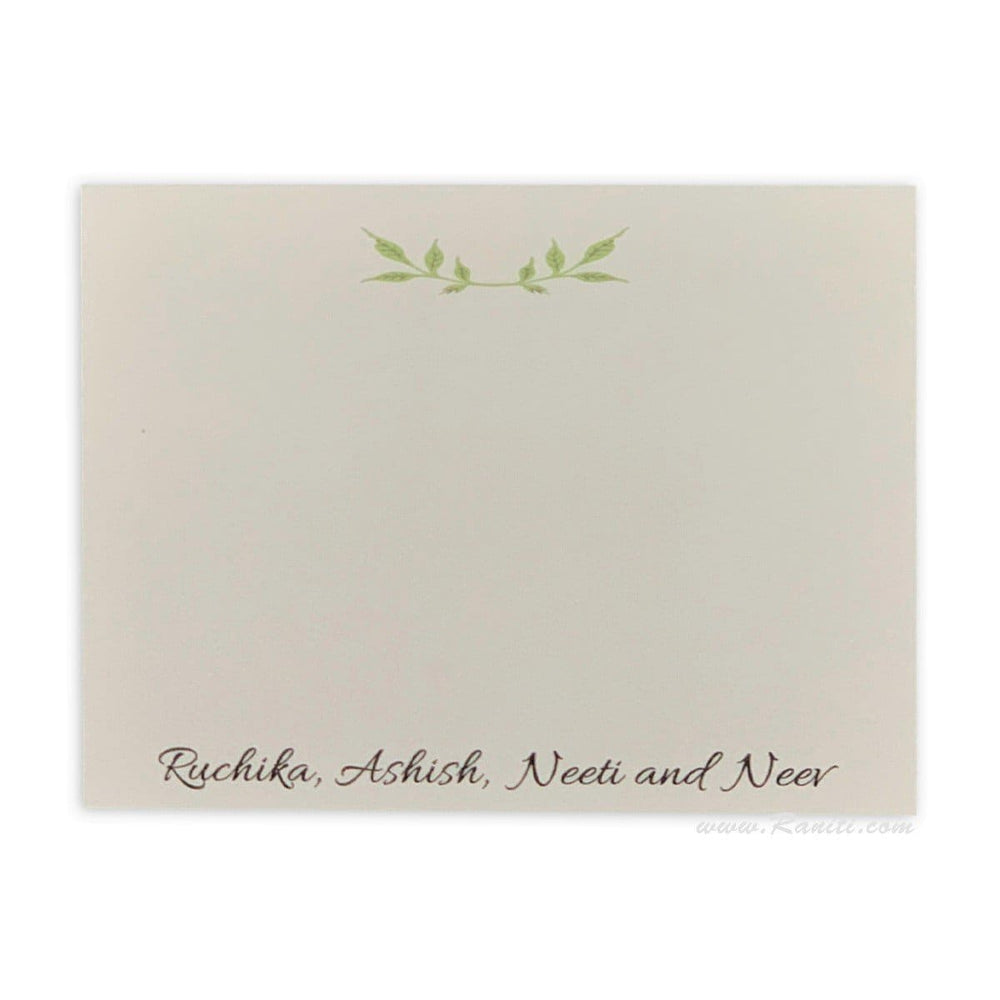 Custom Floral Design Personalized Classic Note Cards Gift Tag Cards with Envelope | Pack of 25-50 and 100 Note Cards AMNC-4 freeshipping - Raniti LLC - Custom Invitations & Stationery