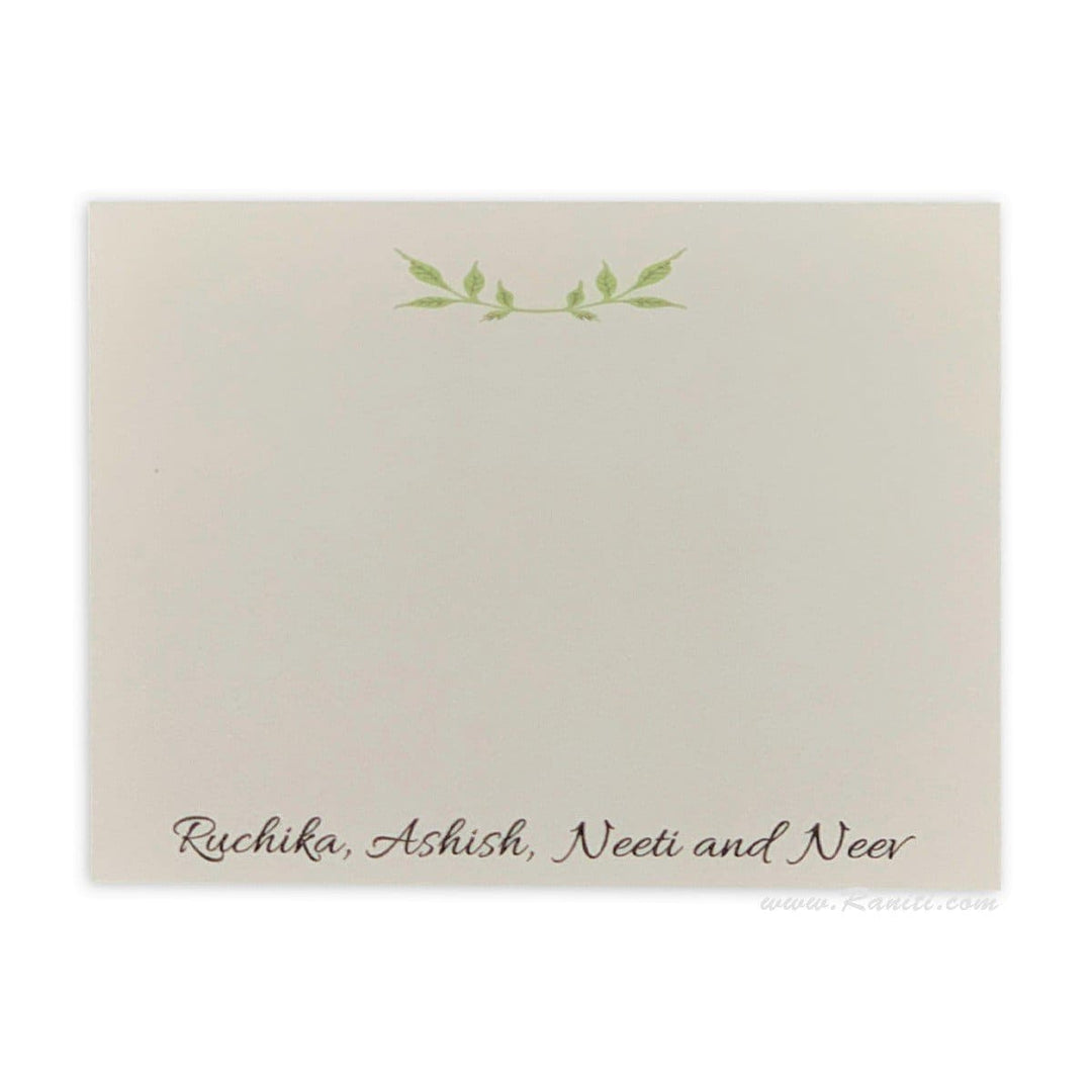 Custom Floral Design Personalized Classic Note Cards Gift Tag Cards with Envelope | Pack of 25-50 and 100 Note Cards AMNC-4 freeshipping - Raniti LLC - Custom Invitations & Stationery