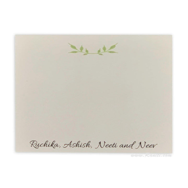 Custom Floral Design Personalized Classic Note Cards Gift Tag Cards with Envelope | Pack of 25-50 and 100 Note Cards AMNC-4 freeshipping - Raniti LLC - Custom Invitations & Stationery
