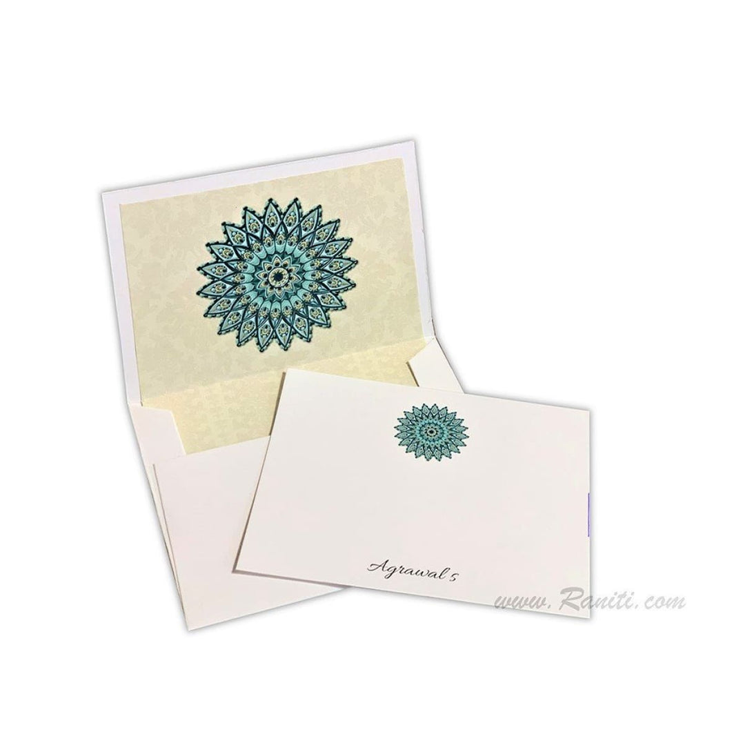 Custom Floral Design Personalized Classic Note Cards Gift Tag Cards with Envelope | Pack of 25-50 and 100 Note Cards AMNC-2 freeshipping - Raniti LLC - Custom Invitations & Stationery
