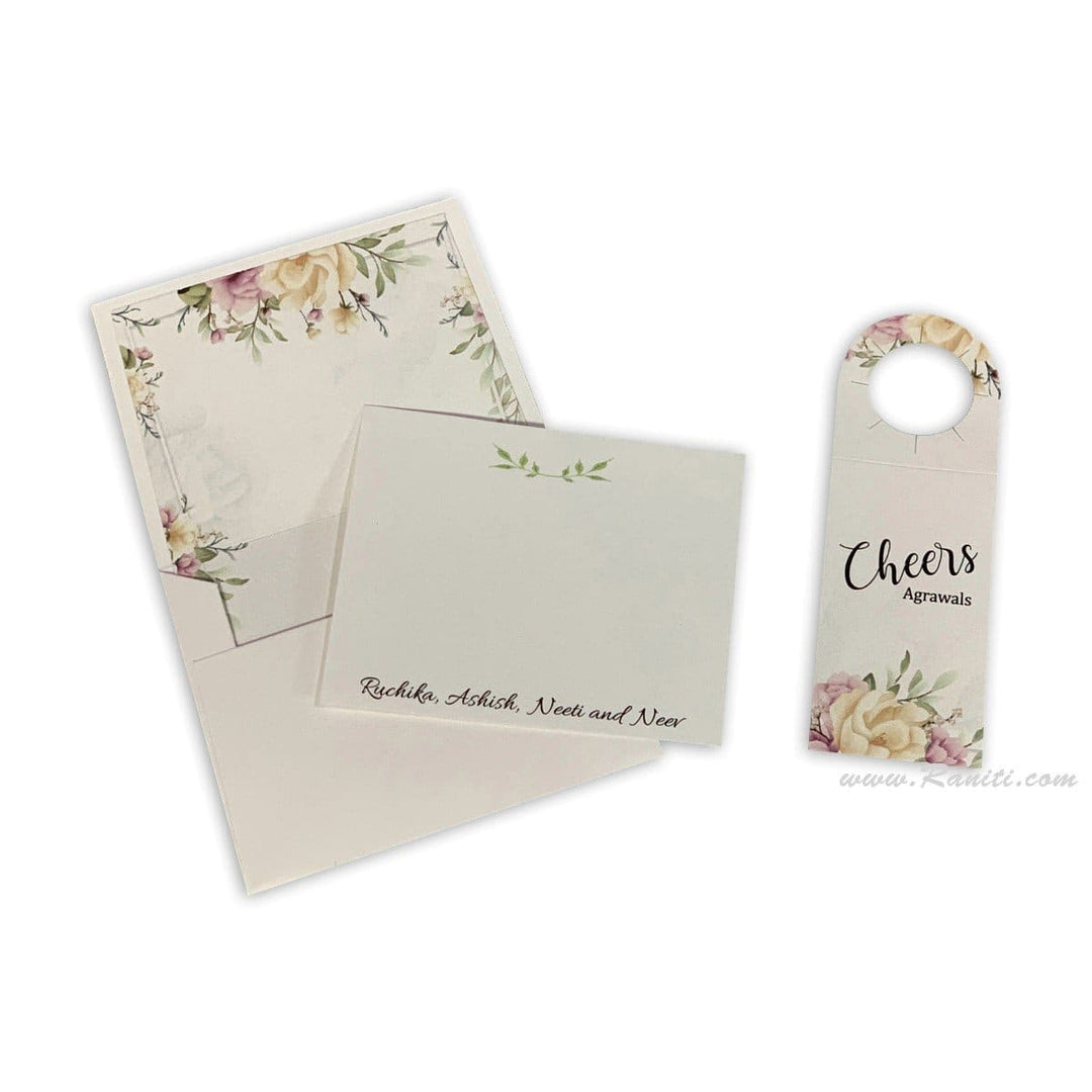 Custom Floral Design Personalized Classic Note Cards Gift Tag Cards with Envelope | Pack of 25-50 and 100 Note Cards AMNC-4 freeshipping - Raniti LLC - Custom Invitations & Stationery