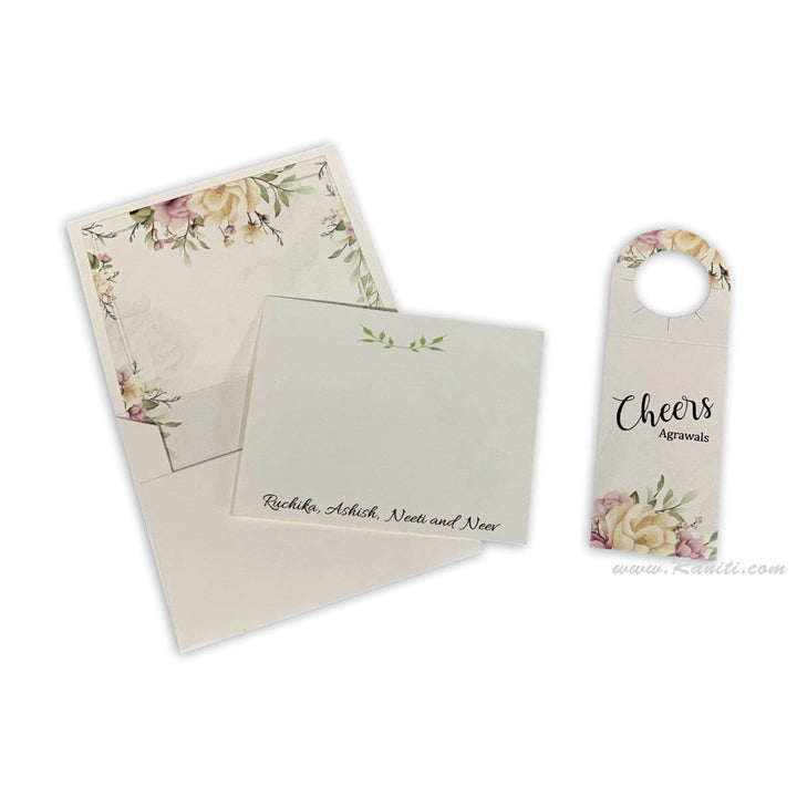 Custom Floral Design Personalized Classic Note Cards Gift Tag Cards with Envelope | Pack of 25-50 and 100 Note Cards AMNC-4 freeshipping - Raniti LLC - Custom Invitations & Stationery
