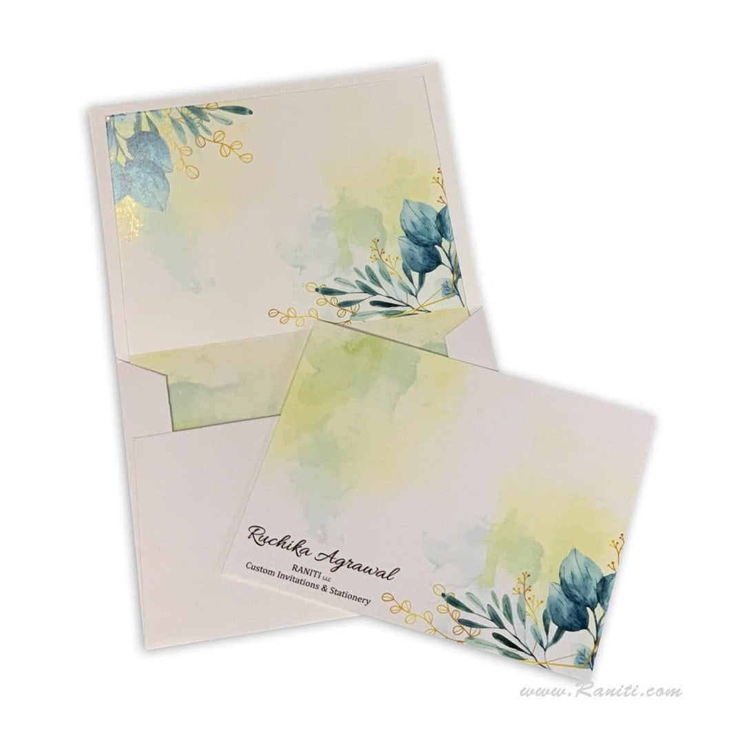 Custom Floral Design Personalized Classic Note Cards Gift Tag Cards with Envelope | Pack of 25-50 and 100 Note Cards AMNC-3 freeshipping - Raniti LLC - Custom Invitations & Stationery