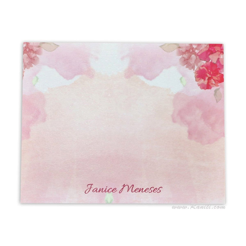 Custom Floral Design Personalized Classic Note Cards Gift Tag Cards with Envelope | Pack of 25-50 and 100 Note Cards AMNC-16 freeshipping - Raniti LLC - Custom Invitations & Stationery