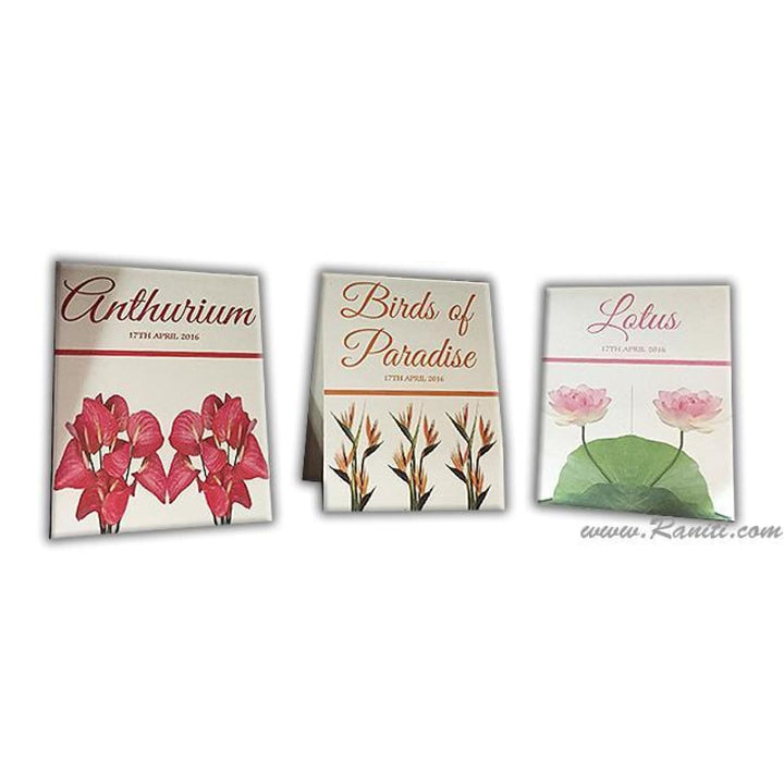 Custom Floral Theme Tent Style Table Name Cards | Wedding Table Cards AMTC-10 freeshipping - Raniti LLC - Custom Invitations & Stationery