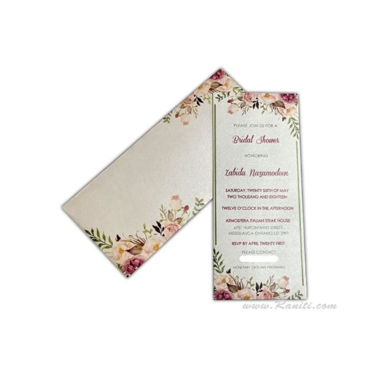 Custom Floral Vintage Bridal Shower Invitation Card AMSO-294 freeshipping - Raniti LLC - Custom Invitations & Stationery
