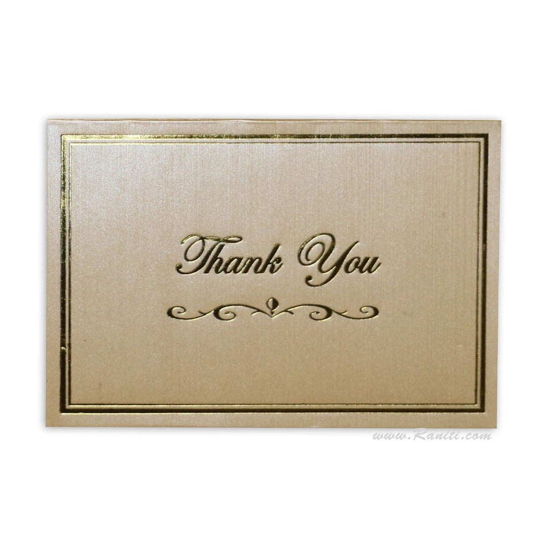 Custom Folded Thank You Cards, Personalized Stationery Gold Foil Print TY-12 freeshipping - Raniti LLC - Custom Invitations & Stationery