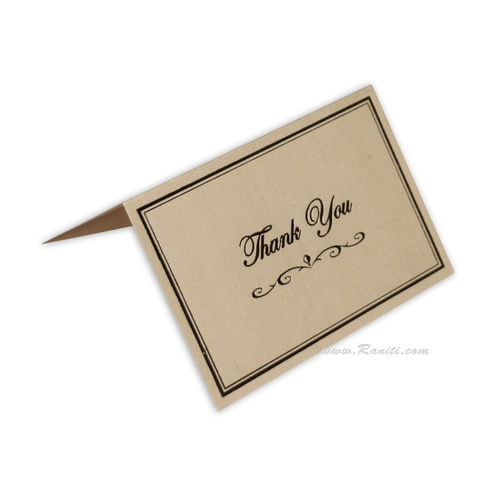 Custom Folded Thank You Cards, Personalized Stationery Gold Foil Print TY-12 freeshipping - Raniti LLC - Custom Invitations & Stationery