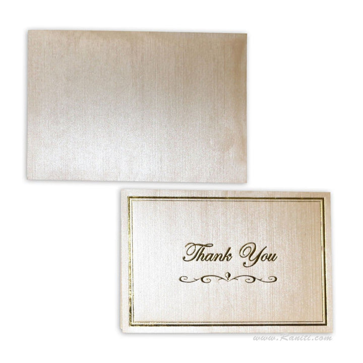 Custom Folded Thank You Cards, Personalized Stationery Gold Foil Print TY-12 freeshipping - Raniti LLC - Custom Invitations & Stationery