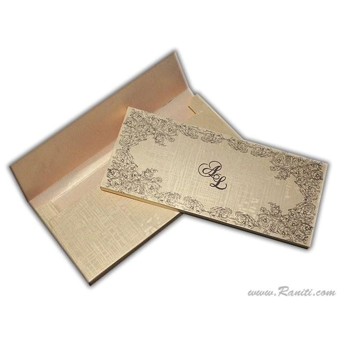 Custom Golden Brown Box Scroll Wedding Invitation Card AMSC-31 freeshipping - Raniti LLC - Custom Invitations & Stationery