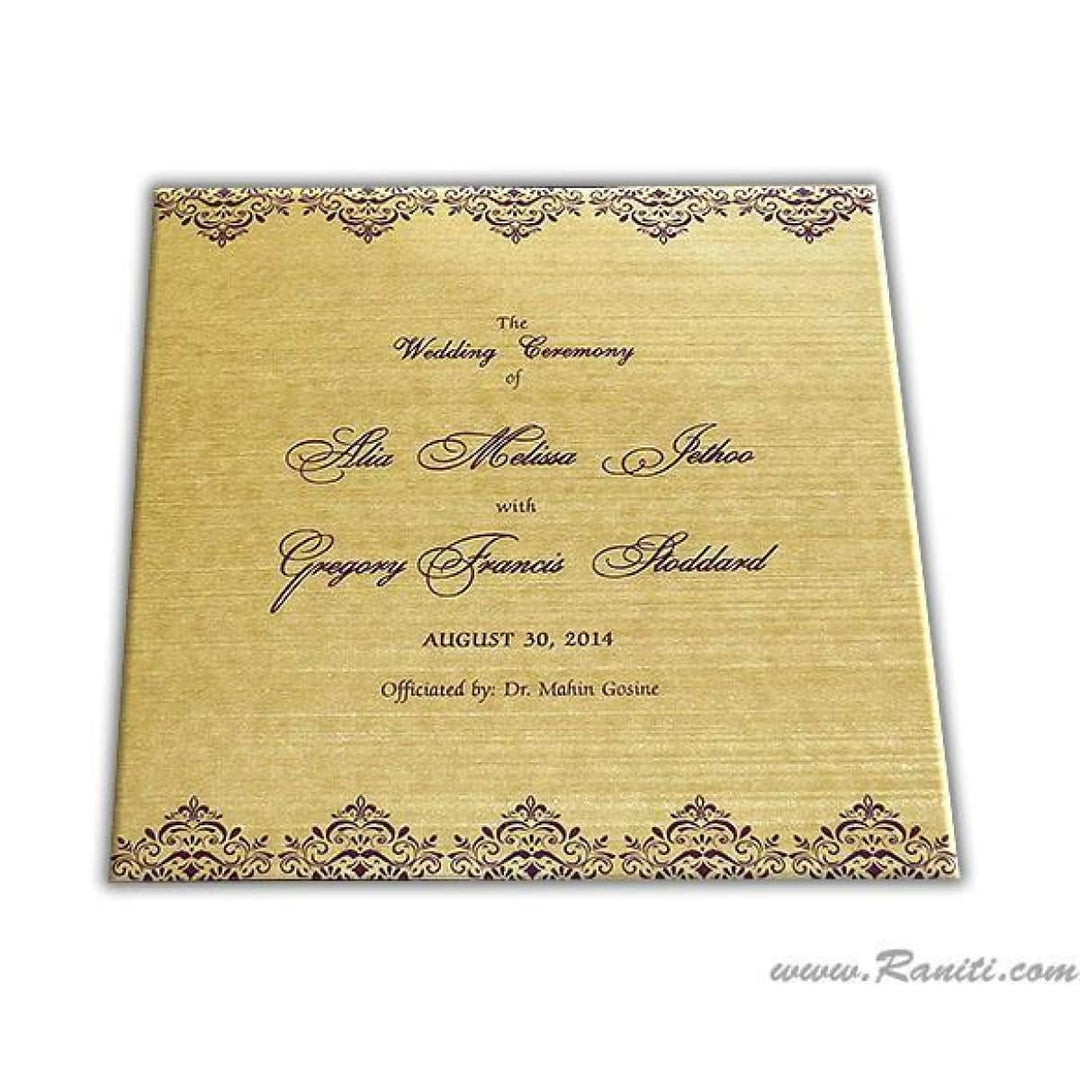 Custom Golden Wedding Ceremony Program | Folded Wedding Program (Catholic Compatible) WP-37 freeshipping - Raniti LLC - Custom Invitations & Stationery