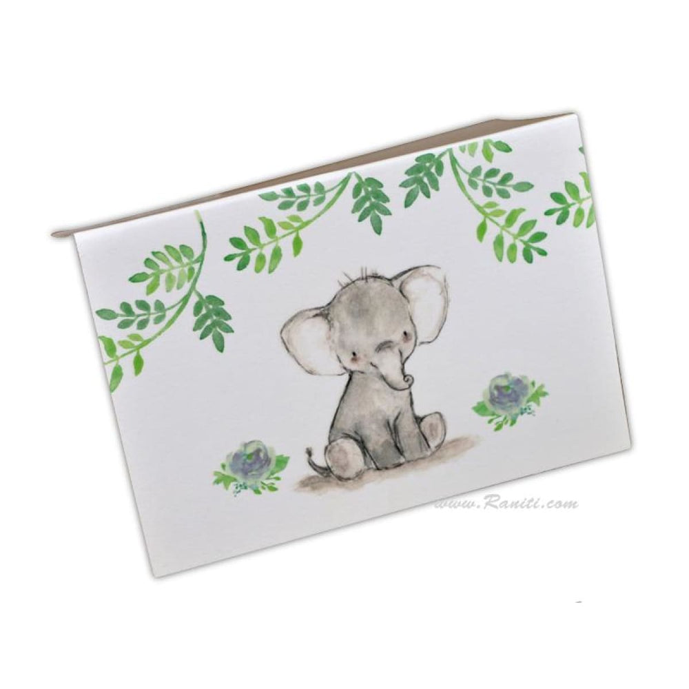 Custom Kids Elephant Theme Personalized Note Cards, Gift Tag Cards with Envelope for Kids Gifts | Pack of 50 and 100 Note Cards DPNC-16 freeshipping - Raniti LLC - Custom Invitations & Stationery