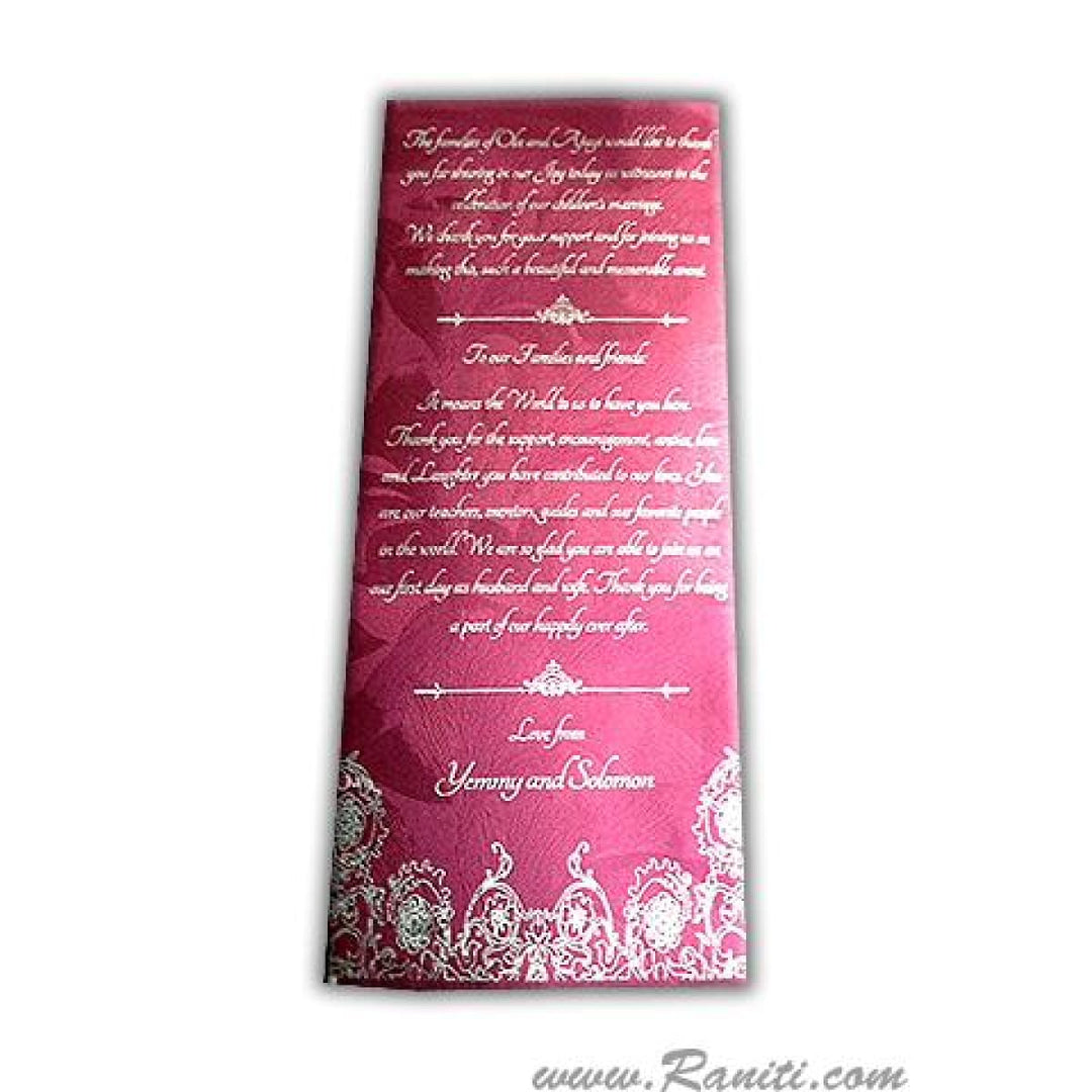 Custom Magenta Wedding Ceremony Program | Folded Wedding Program (Catholic Compatible) | Order of Service Program WP-49 freeshipping - Raniti LLC - Custom Invitations & Stationery