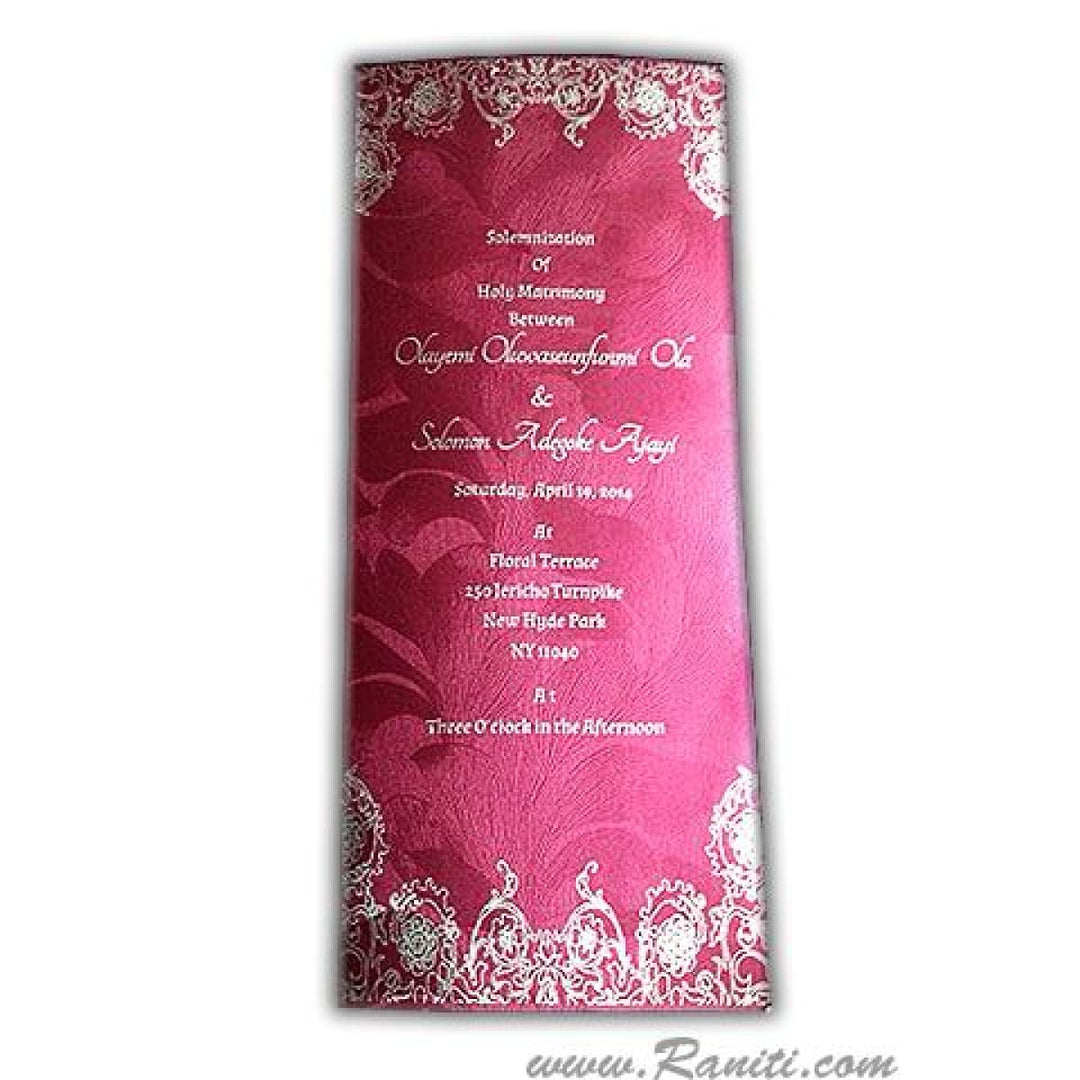 Custom Magenta Wedding Ceremony Program | Folded Wedding Program (Catholic Compatible) | Order of Service Program WP-49 freeshipping - Raniti LLC - Custom Invitations & Stationery