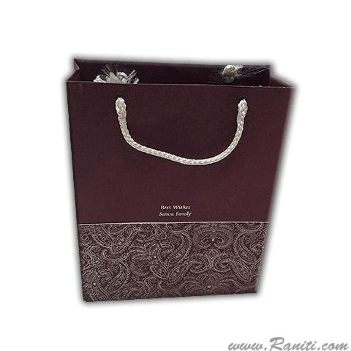 Custom Personalized Paper Bag - Paisley Theme Custom Wedding Guest Welcome Gift bags AMGB-3 freeshipping - Raniti LLC - Custom Invitations & Stationery