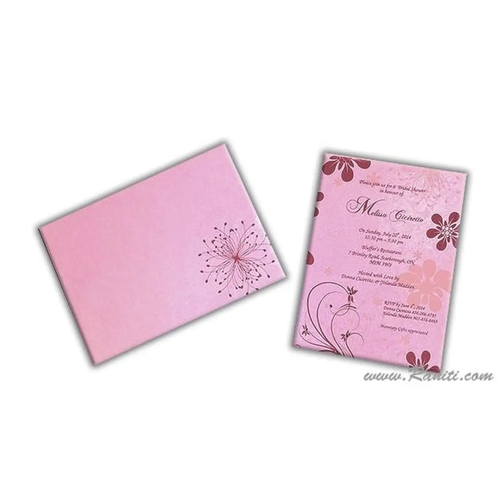 Custom Pink Bridal Shower Invitation Card AMSO-192 freeshipping - Raniti LLC - Custom Invitations & Stationery