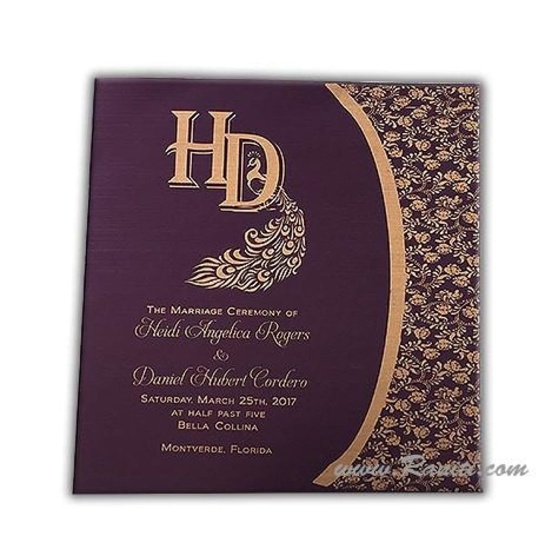 Custom Purple Wedding Ceremony Program | Folded Wedding Program (Catholic Compatible) | Order of Ceremony Program WP-44 freeshipping - Raniti LLC - Custom Invitations & Stationery