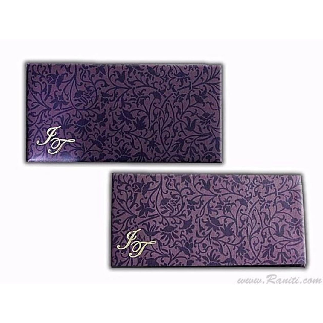 Custom Purple Wedding Invitation Card, Damask Print in Vine Design, Cascading Inserts AM-34 freeshipping - Raniti LLC - Custom Invitations & Stationery