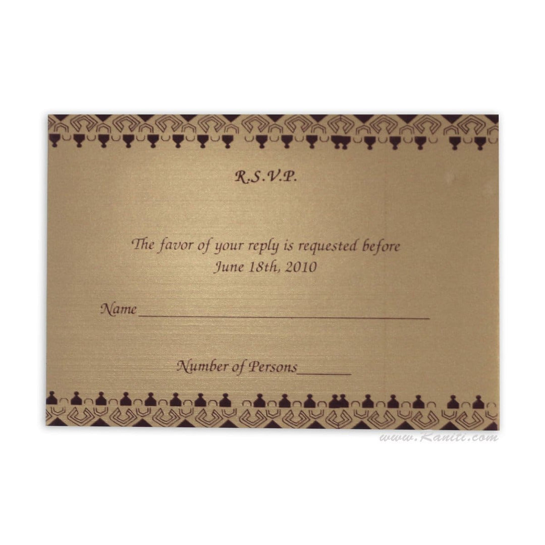 Custom Reply Card with Envelope | RSVP Card | Wedding Invitation RSVP Card in Purple and Gold RT-9 freeshipping - Raniti LLC - Custom Invitations & Stationery