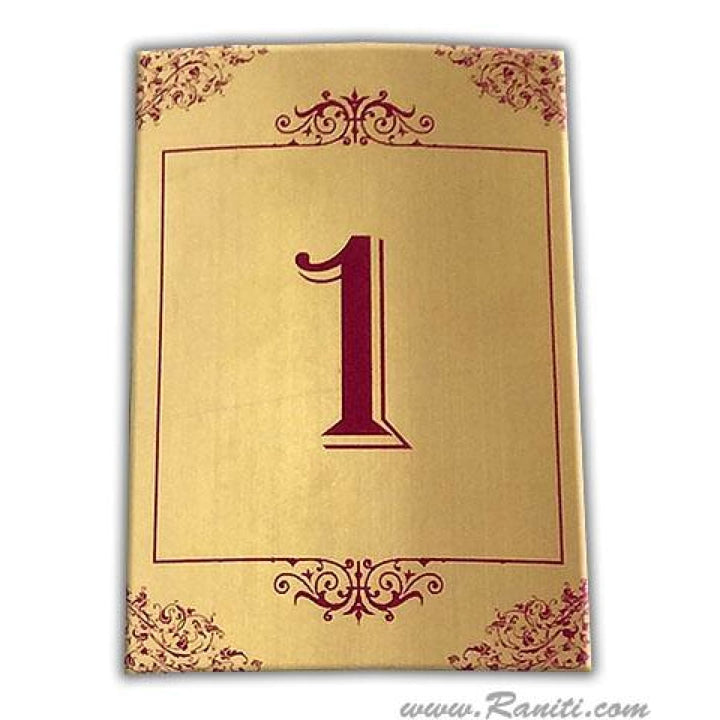 Custom Table Number Card for Reception | Wedding Table Numbers Flat Cards AMTC-4 freeshipping - Raniti LLC - Custom Invitations & Stationery