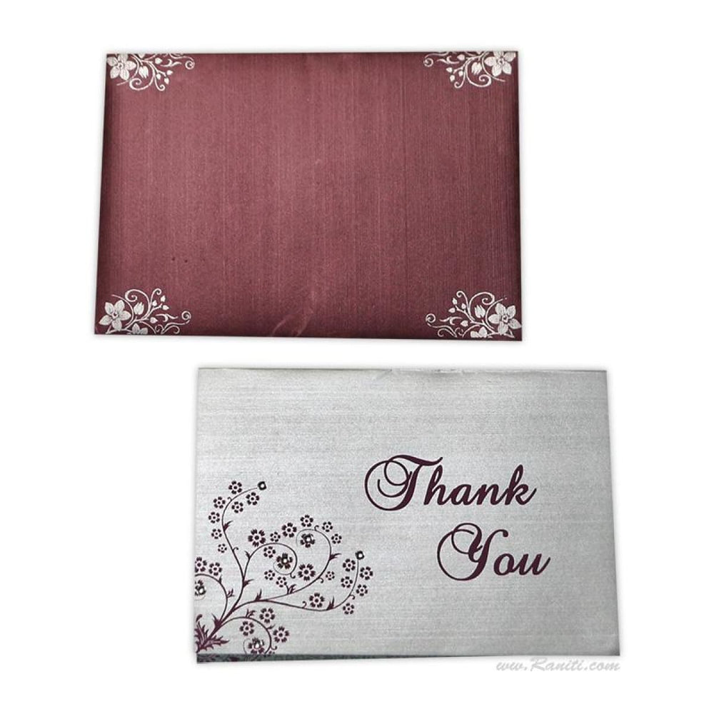 Custom Thank You Cards for Wedding Guests, Paisley Theme Personalized Thank you cards with Rhinestones, Custom Add on Stationery TY-13 freeshipping - Raniti LLC - Custom Invitations & Stationery