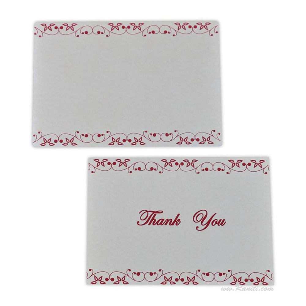 Custom Thank You Cards, Off White and Red Folded Personalized Stationery with Printed Message TY-3 freeshipping - Raniti LLC - Custom Invitations & Stationery