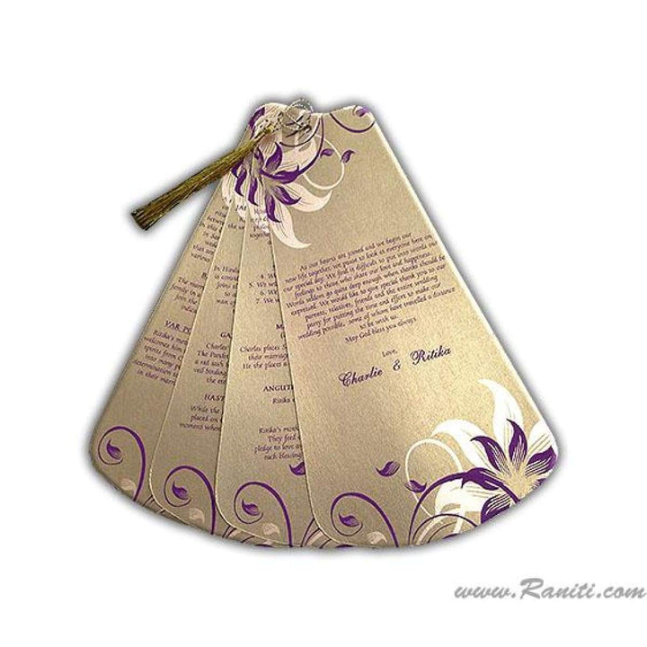 Custom Unique Wedding Program Petal Fan-Custom | Fan Style Wedding Ceremony Program WP-36 freeshipping - Raniti LLC - Custom Invitations & Stationery