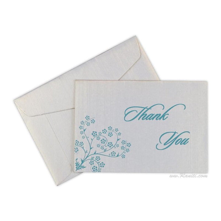 Custom White and Teal Thank You Cards with Personalized Message, Personalized Stationery TY-10 freeshipping - Raniti LLC - Custom Invitations & Stationery