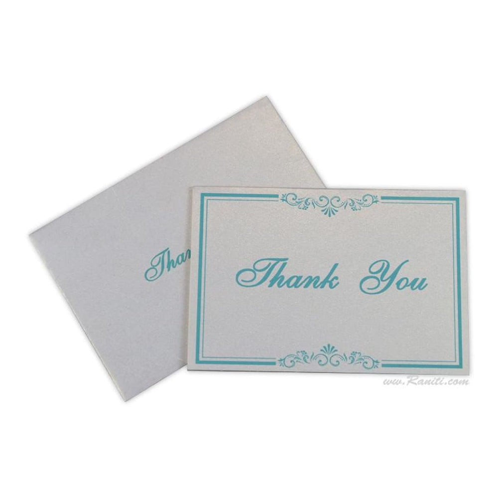 Custom White and Teal Thank You Cards with Personalized Message, Personalized Stationery TY-18 freeshipping - Raniti LLC - Custom Invitations & Stationery