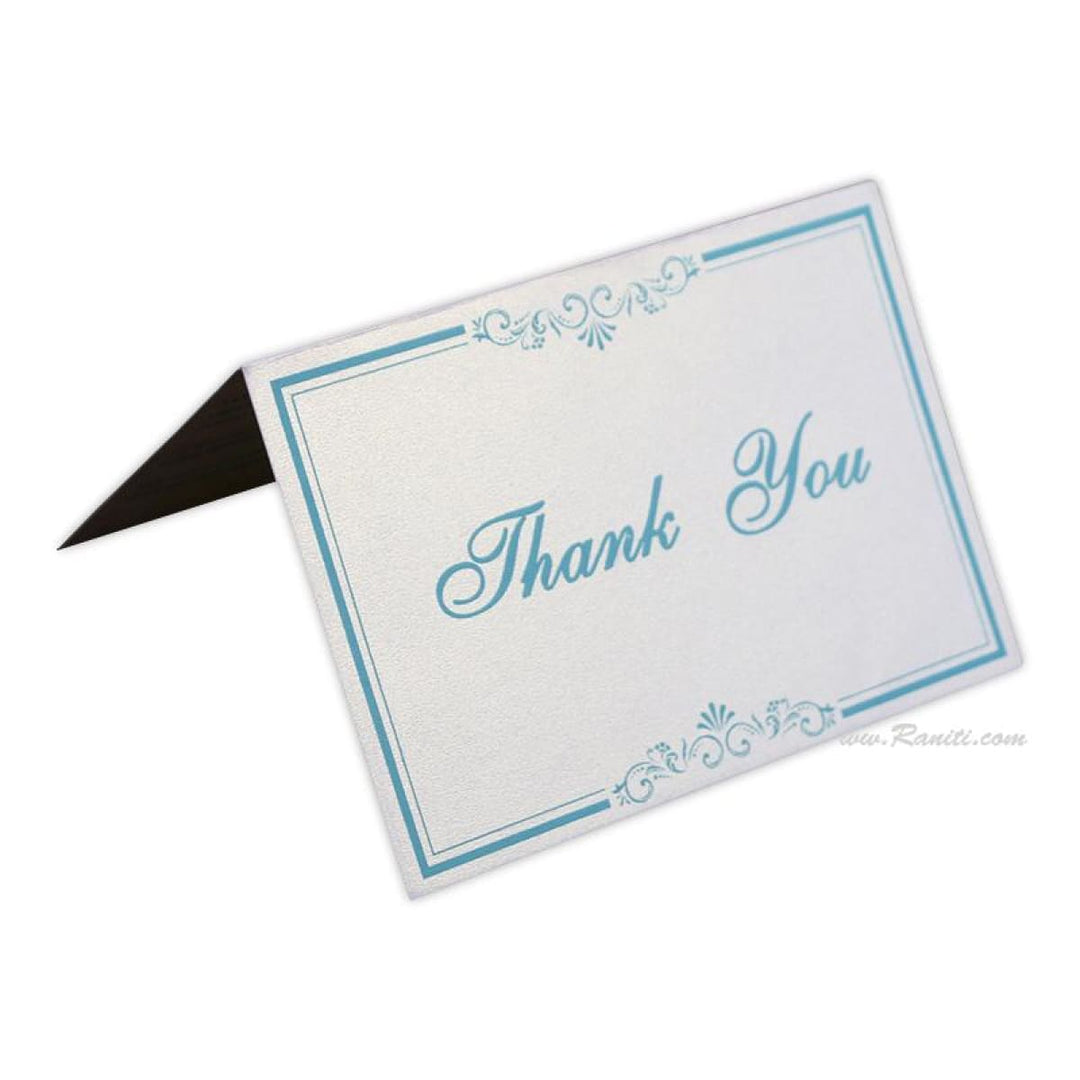 Custom White and Teal Thank You Cards with Personalized Message, Personalized Stationery TY-18 freeshipping - Raniti LLC - Custom Invitations & Stationery