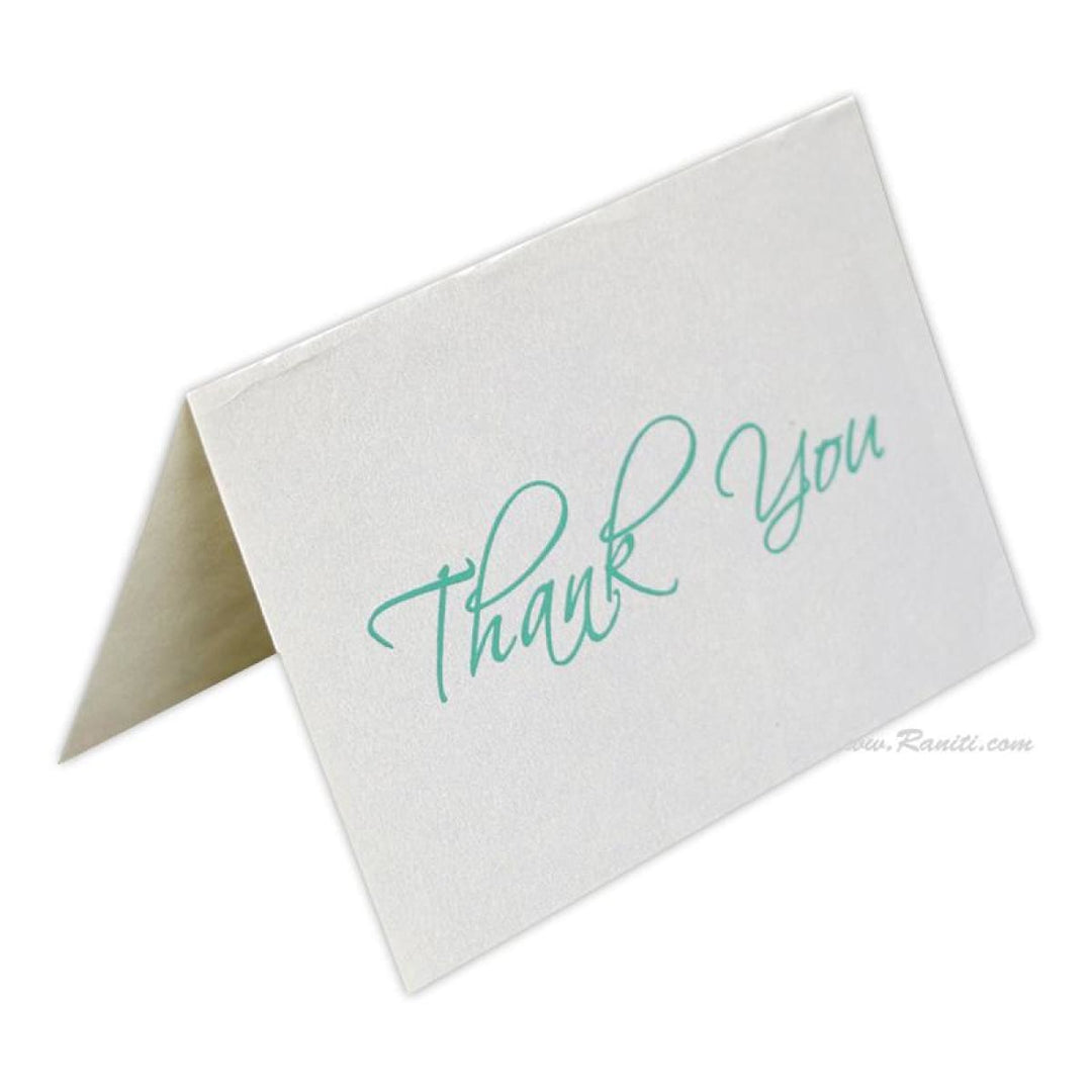 Custom White and Teal Thank You Cards with Personalized Message, Personalized Stationery TY-7 freeshipping - Raniti LLC - Custom Invitations & Stationery