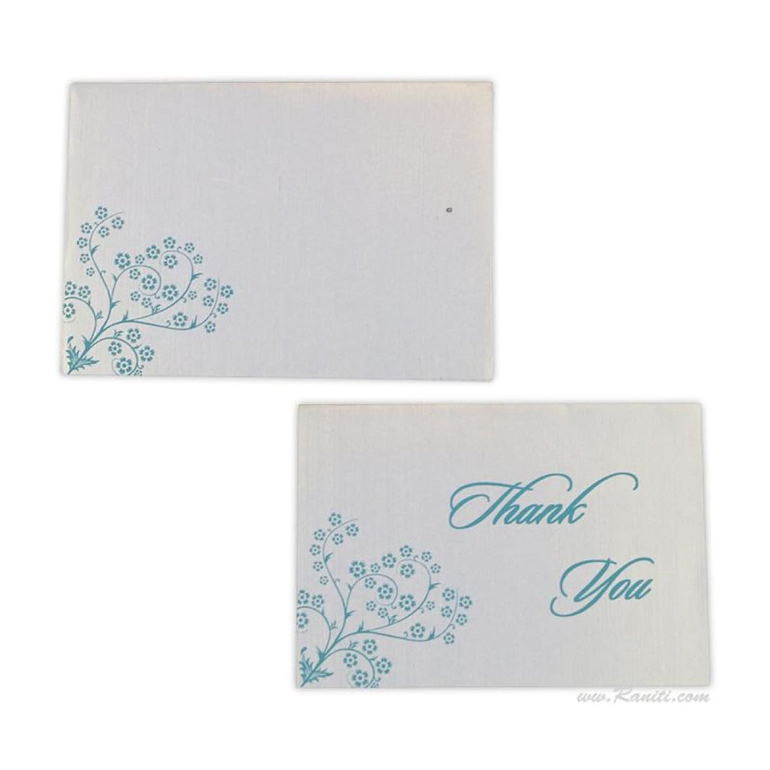 Custom White and Teal Thank You Cards with Personalized Message, Personalized Stationery TY-10 freeshipping - Raniti LLC - Custom Invitations & Stationery