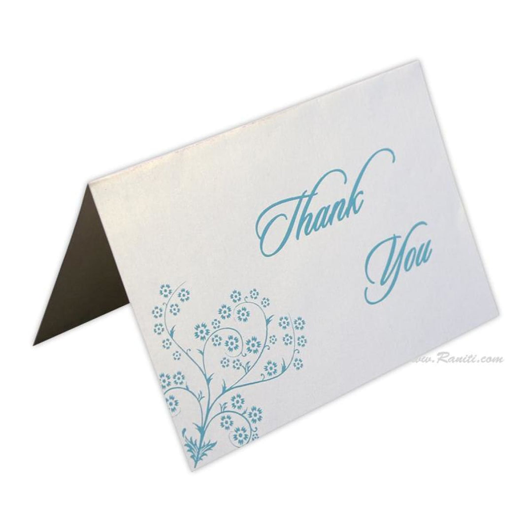 Custom White and Teal Thank You Cards with Personalized Message, Personalized Stationery TY-10 freeshipping - Raniti LLC - Custom Invitations & Stationery