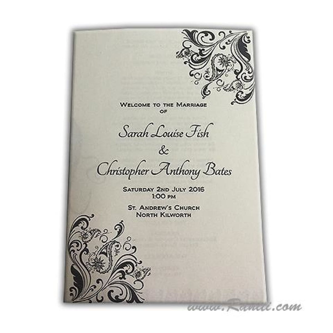 Custom White Wedding Ceremony Program | Folded Wedding Program (Catholic Compatible) | Order of Ceremony Program WP-48 freeshipping - Raniti LLC - Custom Invitations & Stationery