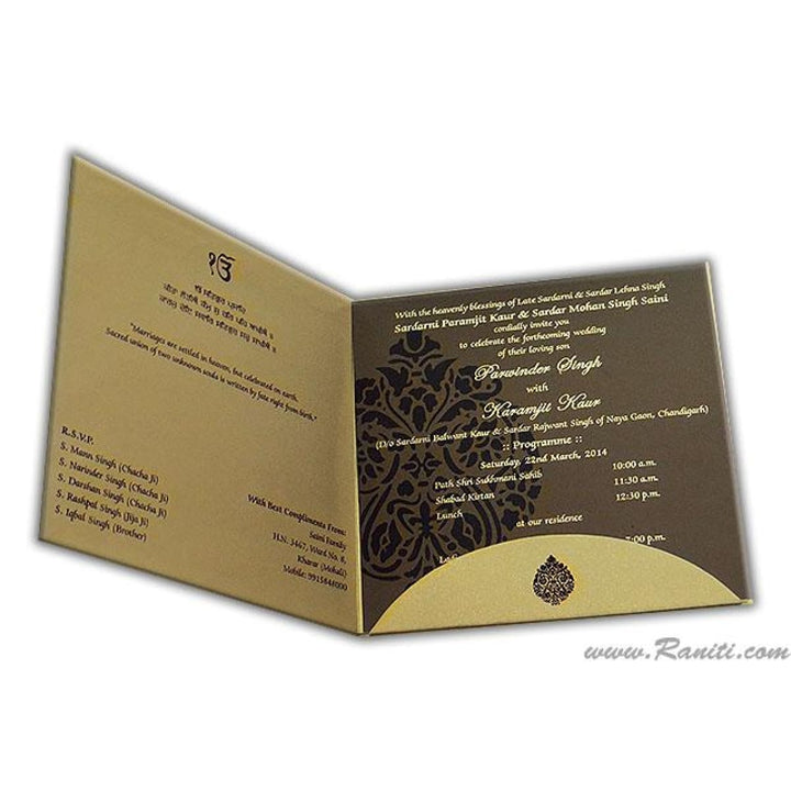 Damask Print Classic Custom Wedding Invitation Card AM-116 freeshipping - Raniti LLC - Custom Invitations & Stationery