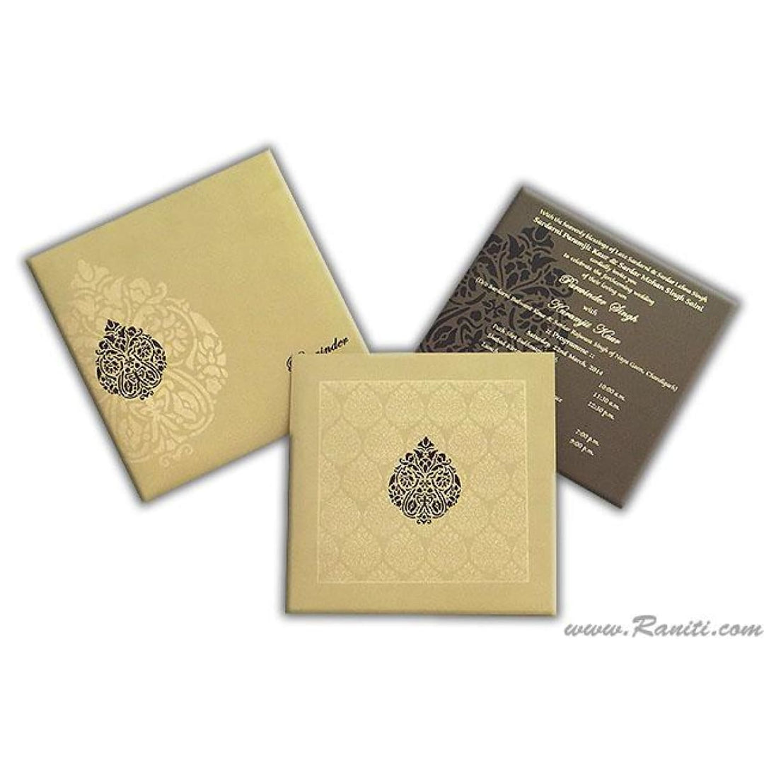 Damask Print Classic Custom Wedding Invitation Card AM-116 freeshipping - Raniti LLC - Custom Invitations & Stationery