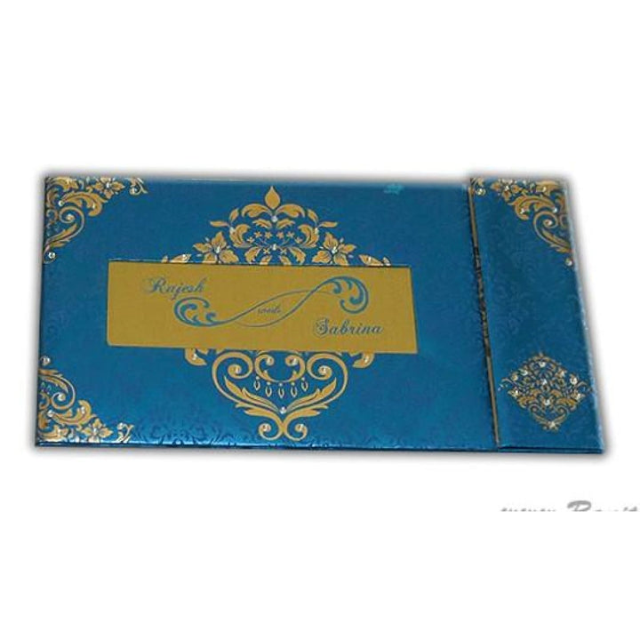 Damask Print Decorative Rhinestones Custom Invitation Heavy Back side Gatefold with Multiple Inserts and Rhinestones | Luxury Custom Invitation Card in Gatefold and Stones AMH-32 freeshipping - Raniti LLC - Custom Invitations & Stationery