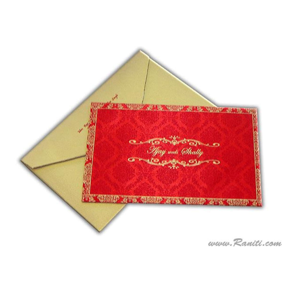 Damask Theme Red Satin Fabric Custom Wedding Invitation Card AM-120 freeshipping - Raniti LLC - Custom Invitations & Stationery